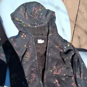 Black Hoodie with Colorful Animal Print
